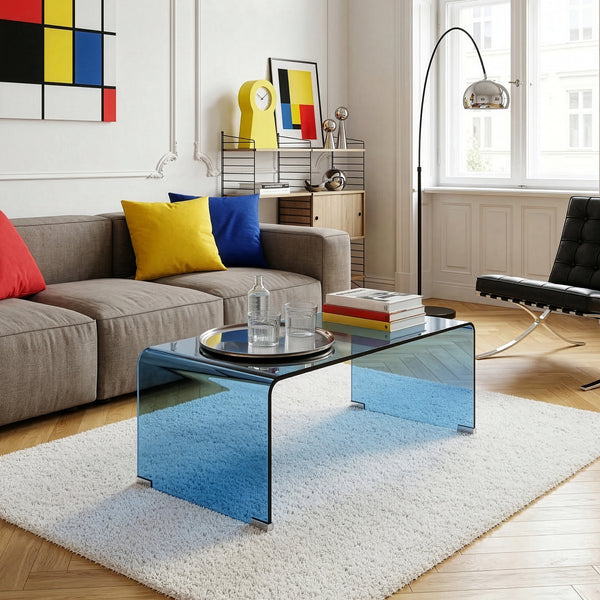 Sofabord Väsas 90x45x35 cm hærdet glas [en.casa]