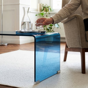 Sofabord Väsas 90x45x35 cm hærdet glas [en.casa]
