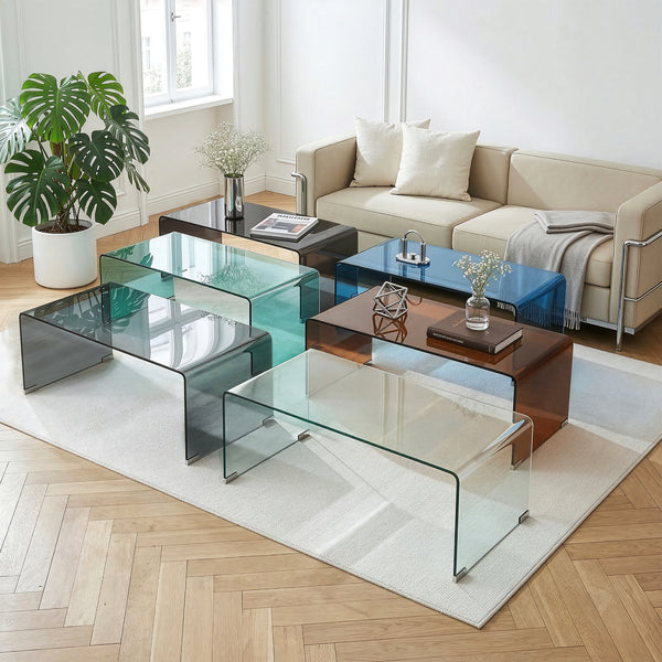 Sofabord Väsas 90x45x35 cm hærdet glas [en.casa]
