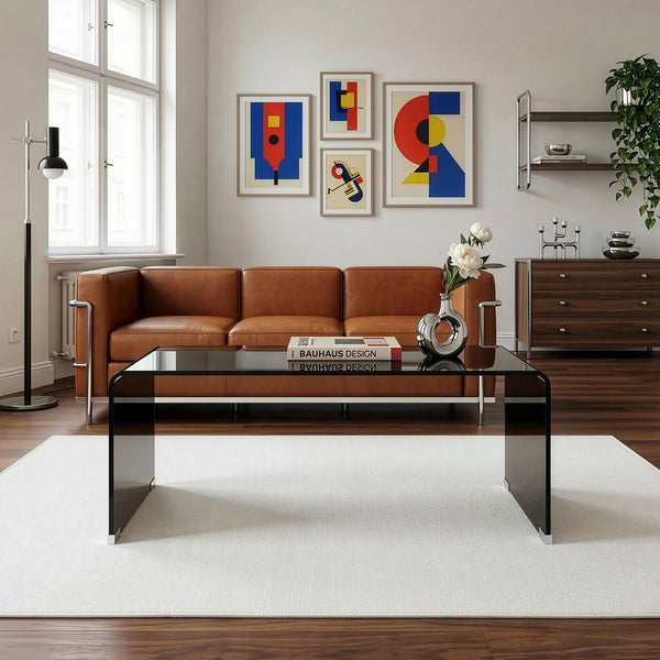 Sofabord Väsas 90x45x35 cm hærdet glas [en.casa]