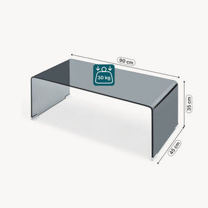 Sofabord Väsas 90x45x35 cm hærdet glas [en.casa]