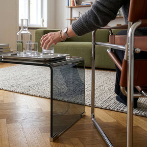 Sofabord Väsas 90x45x35 cm hærdet glas [en.casa]