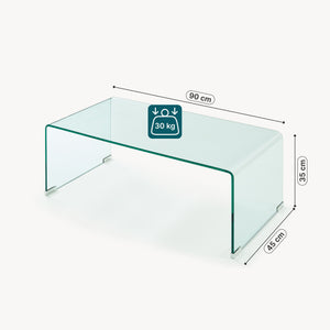 Sofabord Väsas 90x45x35 cm hærdet glas [en.casa]