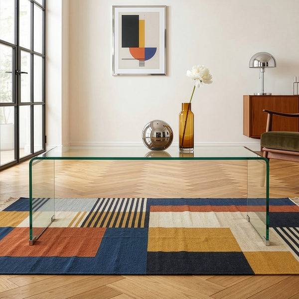 Sofabord Väsas 90x45x35 cm hærdet glas [en.casa]