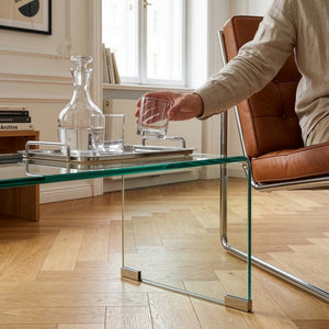 Sofabord Väsas 90x45x35 cm hærdet glas [en.casa]