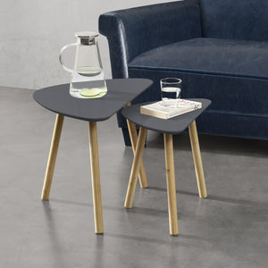 [en.casa]® Sofaborde / Levanger sæt med 2-45x60x39,5cm-40x45x29,5cm-MDF-bambus-matt-i forskellige farver
