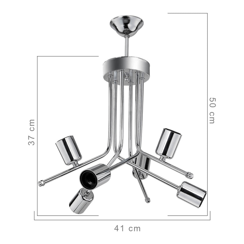 Målskitse Loftslampe Halesowen 6xE27 metal i forskellige farver [lux.pro]