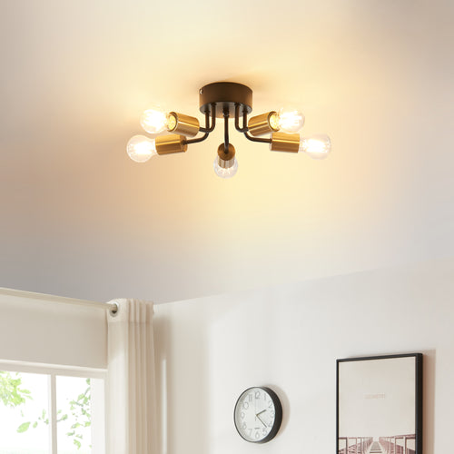 Loftlampe Barrow Sort/Guld [lux.pro] - premiumXL