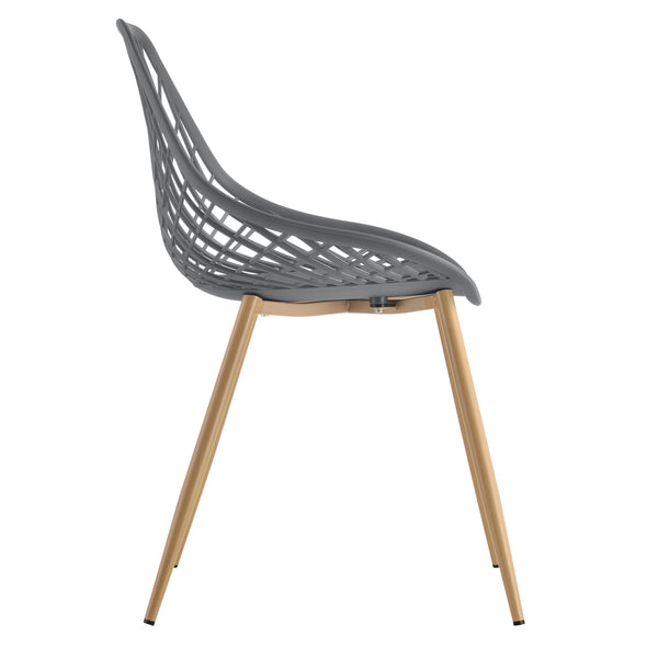 [en.casa]® Design spisestol sæt - 2 stk. - plastik/metal - bøgetræ imitation - 83x48x58cm - i forskellige farver