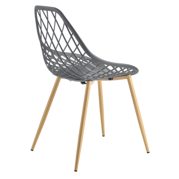 [en.casa]® Design spisestol sæt - 2 stk. - plastik/metal - bøgetræ imitation - 83x48x58cm - i forskellige farver