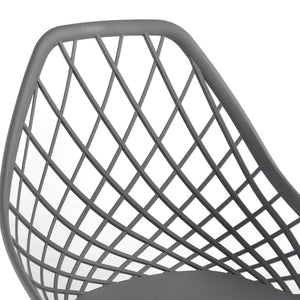 [en.casa]® Design spisestol sæt - 2 stk. - plastik/metal - bøgetræ imitation - 83x48x58cm - i forskellige farver
