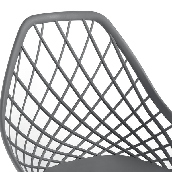 [en.casa]® Design spisestol sæt - 2 stk. - plastik/metal - bøgetræ imitation - 83x48x58cm - i forskellige farver