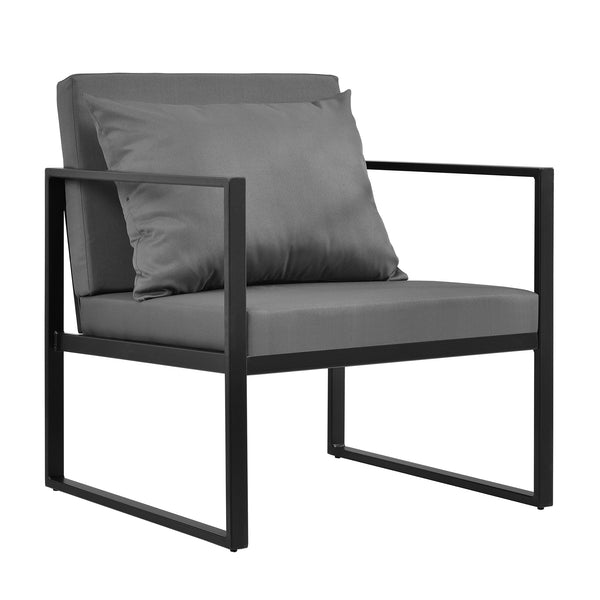 [casa.pro]®  Havam Sæt - Stol- Bænk - Sofabord hvid/sort Havam 