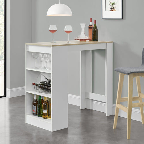 [en.casa] Elegant barbord med kopholder 110x50x103cm - krydsfiner - forskellige farver
