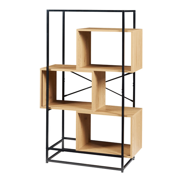 Bogreol Rennebu Sort/Eg [en.casa]