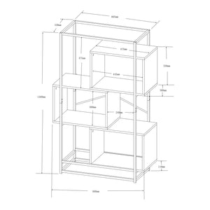 Bogreol Rennebu Sort/Eg [en.casa]