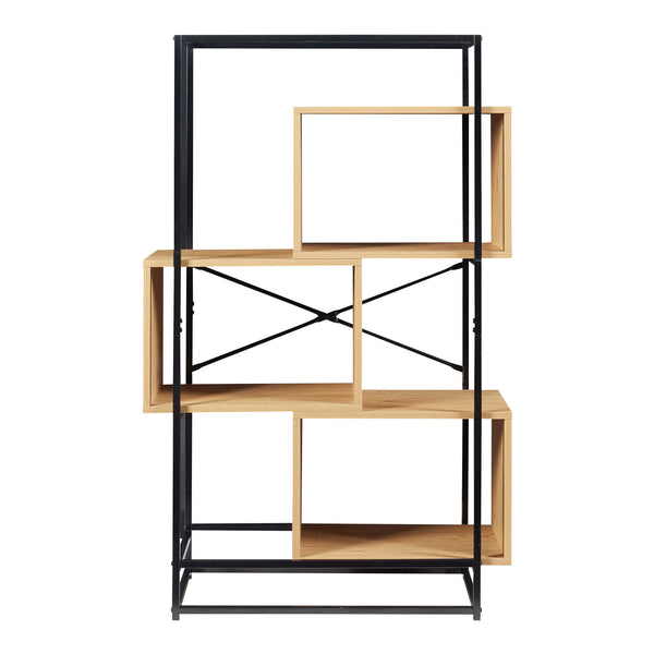Bogreol Rennebu Sort/Eg [en.casa]