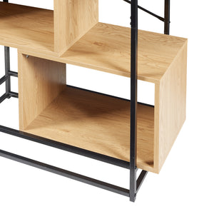 Bogreol Rennebu Sort/Eg [en.casa]