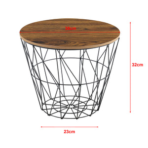 Metal kurv sidebord Codogno sæt af 2 i forskellige farver farver en.casa