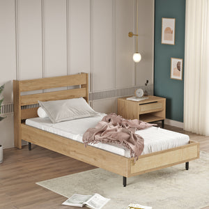Enkeltseng Kvænangen 100x200 cm eg-/rattan-look [en.casa] - premiumXL