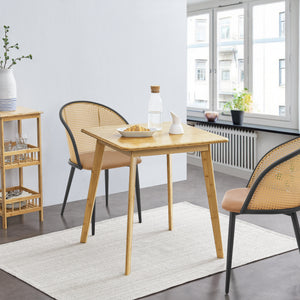 Spisebord Närpes til 2 personer bambus 75x70x70 cm [en.casa] - premiumXL