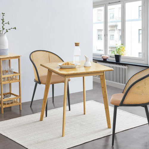 Spisebord Närpes til 2 personer bambus 75x70x70 cm [en.casa] - premiumXL
