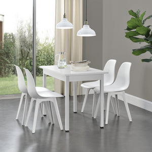[en.casa]® Spisegruppe Lendava - sort bord og 4 stole - 120x60x75cm - i forskellige farver
