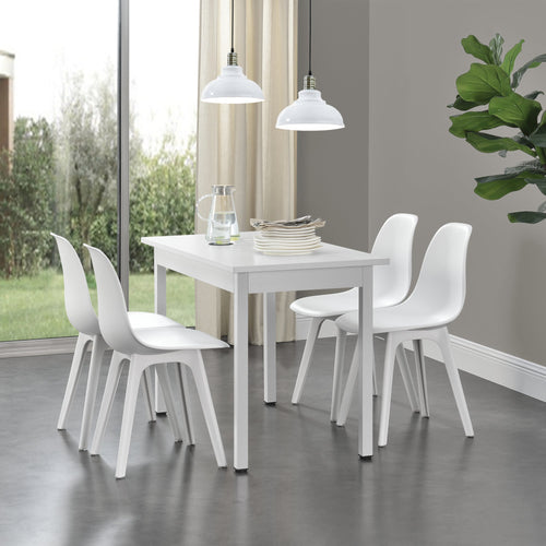[en.casa]® Spisegruppe Lendava - sort bord og 4 stole - 120x60x75cm - i forskellige farver