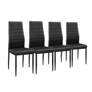 [en.casa]® Spisebord Hillerød - 105x60x75cm - 4 stole - kunstlæder