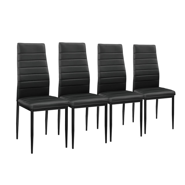 [en.casa]® Spisebord Hillerød - 105x60x75cm - 4 stole - kunstlæder
