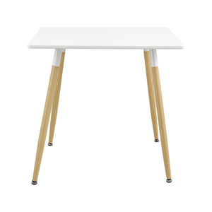 [en.casa]® Spisebord Margrethe - 80x80x74cm - stål - MDF - eg farvet - hvid - plads for 3 personer - vælg model