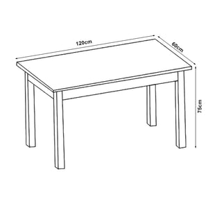 Spisebord Den Haag sort / hvid 120x60 cm [en.casa]