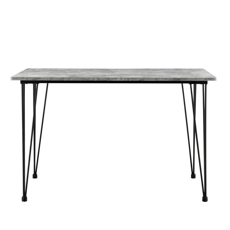 Målskitse [en.casa]® Spisebord med hårnål ben - 120x70x75cm - stål - MDF - plads for 4 - i forskellige farver