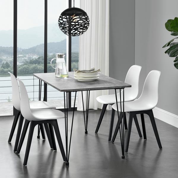 [en.casa]® Spisebord med hårnål ben - 120x70x75cm - stål - MDF - plads for 4 - i forskellige farver