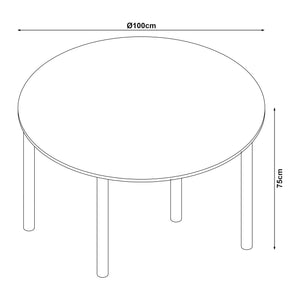 Spisebord Lindesberg grå i forskellige størrelser. størrelser [en.casa]