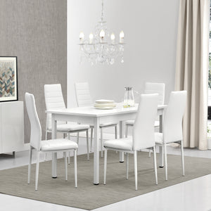 [en.casa]® Spisebord Lyngby - 140x60x75cm - 6 stole - i forskellige farver