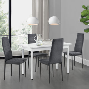 [en.casa] Spisebordssæt Lind - spisebord og 4 stole -120x60x75cm - i forskellige farver