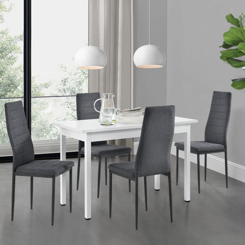 [en.casa] Spisebordssæt Lind - spisebord og 4 stole -120x60x75cm - i forskellige farver