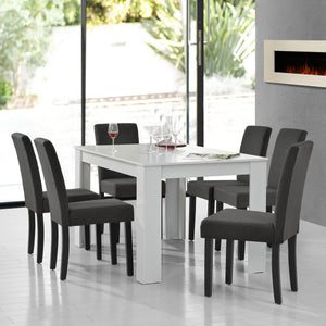 [en.casa]® Spisebord - 140x90cm - og 6 stole