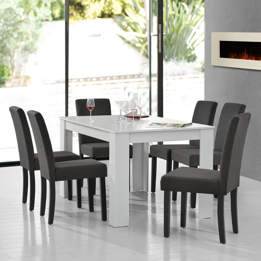 Spisegruppe Kramfors (sæt, 7-dele) 140 x 90 cm forskellige farver [en.casa] - premiumXL