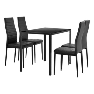 [en.casa]® Spisebord Hillerød - 105x60x75cm - 4 stole - kunstlæder