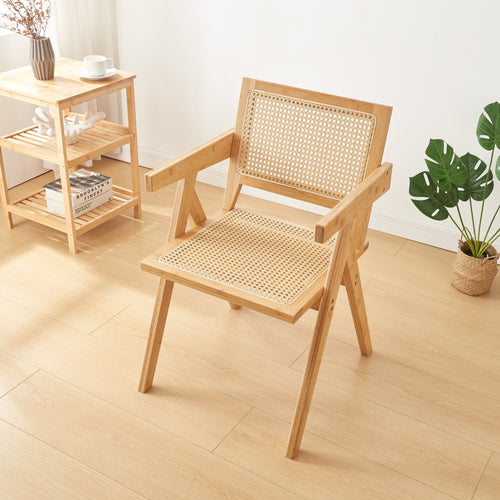 Spisestuestol Asikkala 79x50x50cm Bambus/Rattanlook [en.casa] - premiumXL