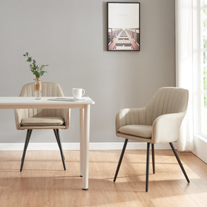 Spisestuestol Kannonkoski i sæt af 2 Beige [en.casa] - premiumXL
