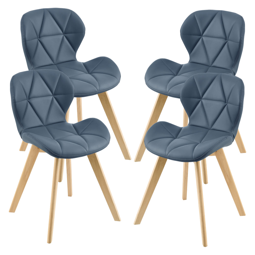 Spisestuestol Älmhult 4 - sæt 78x47x52 cm kunstlæder forsk. farver [en.casa] - premiumXL