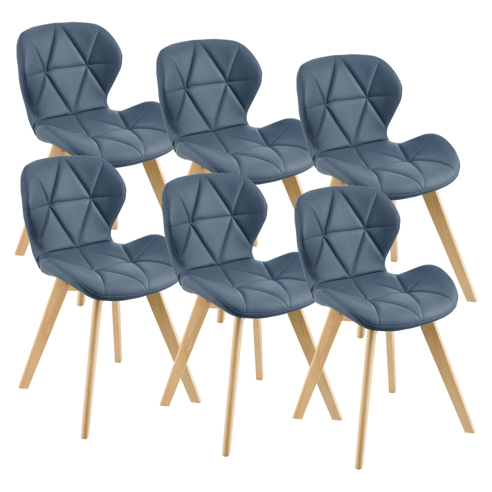 Spisestuestol Älmhult 6 - sæt med 78x47x52 cm kunstlæder forskellige farver [en.casa] - premiumXL