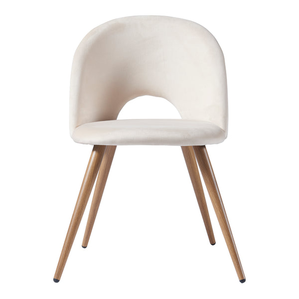 Juego de 2 sillas de comedor Karijoki terciopelo 77x50x55 cm y Natural [en.casa]