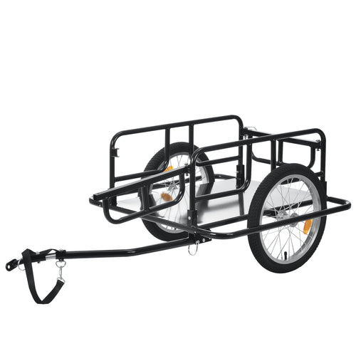 [pro.tec]® Cykelanhænger til transport - trailer til cykel - bærekapacitet: 40 kg - kollisionsbeskyttelse - 130x72x49cm - sort