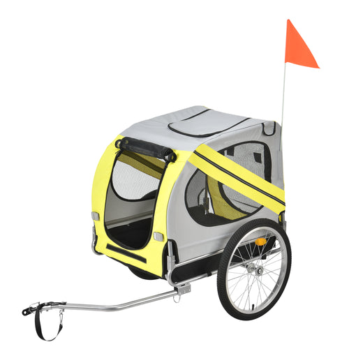 Cykeltrailer Max. 26 kg Hundetransport Vejrbestandig Gul/Blå pro.tec - premiumXL