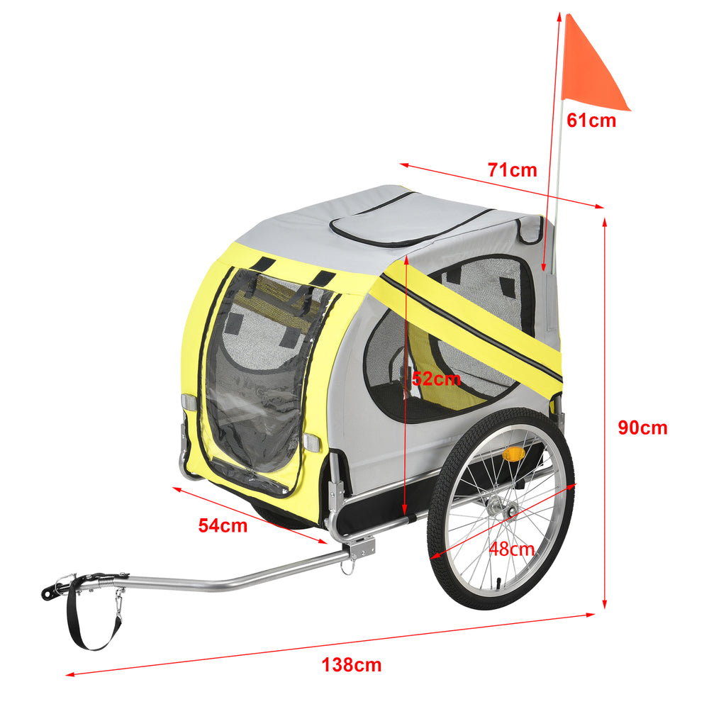 Cykeltrailer Max. 26 kg Hundetransport Vejrbestandig Gul/Blå pro.tec - premiumXL