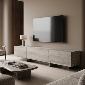 TV-skab Kapipimso med 3 klapper 194x31x37 cm egetræslook, grå [en.casa]